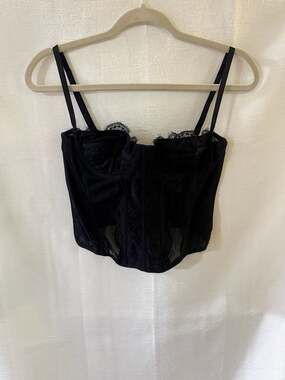 Dealmore Lace Bustier Mesh Corset Top crop top